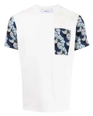 Ports V 花柄プリント パネル切替 Tシャツ - サムネイル1