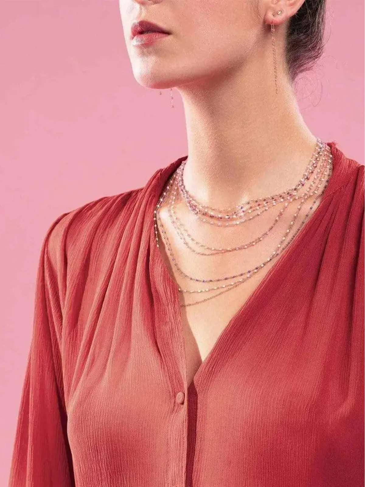 Gigi Clozeau 14kt イエローゴールド ビーズ入りサウトワール ネックレス - 画像2