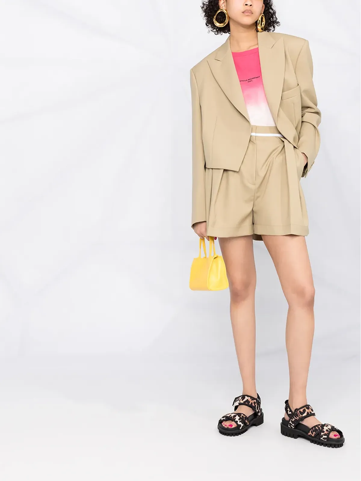 Stella McCartney ハイウエスト プリーツディテール テーラードショーツ - 画像2