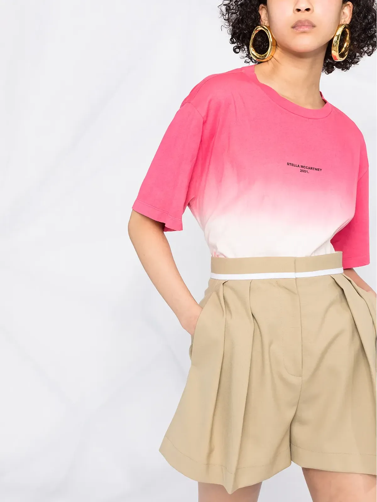 Stella McCartney ハイウエスト プリーツディテール テーラードショーツ - 画像3