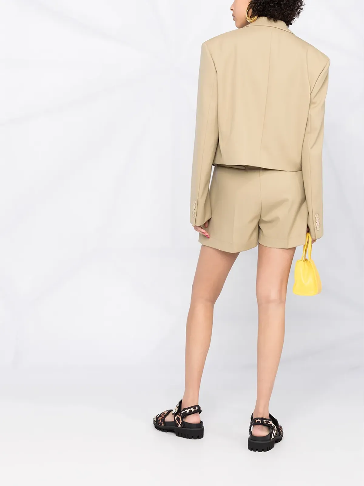 Stella McCartney ハイウエスト プリーツディテール テーラードショーツ - 画像4