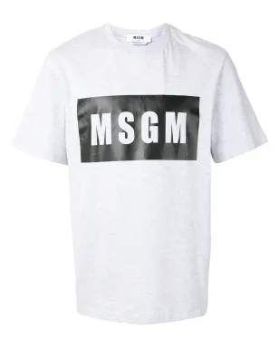 MSGM ロゴプリント Tシャツ - グレー - サムネイル1