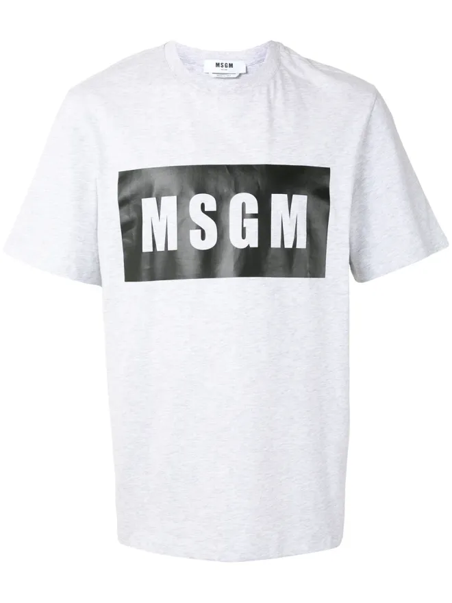MSGM MSGM ロゴプリント Tシャツ - グレーの商品画像