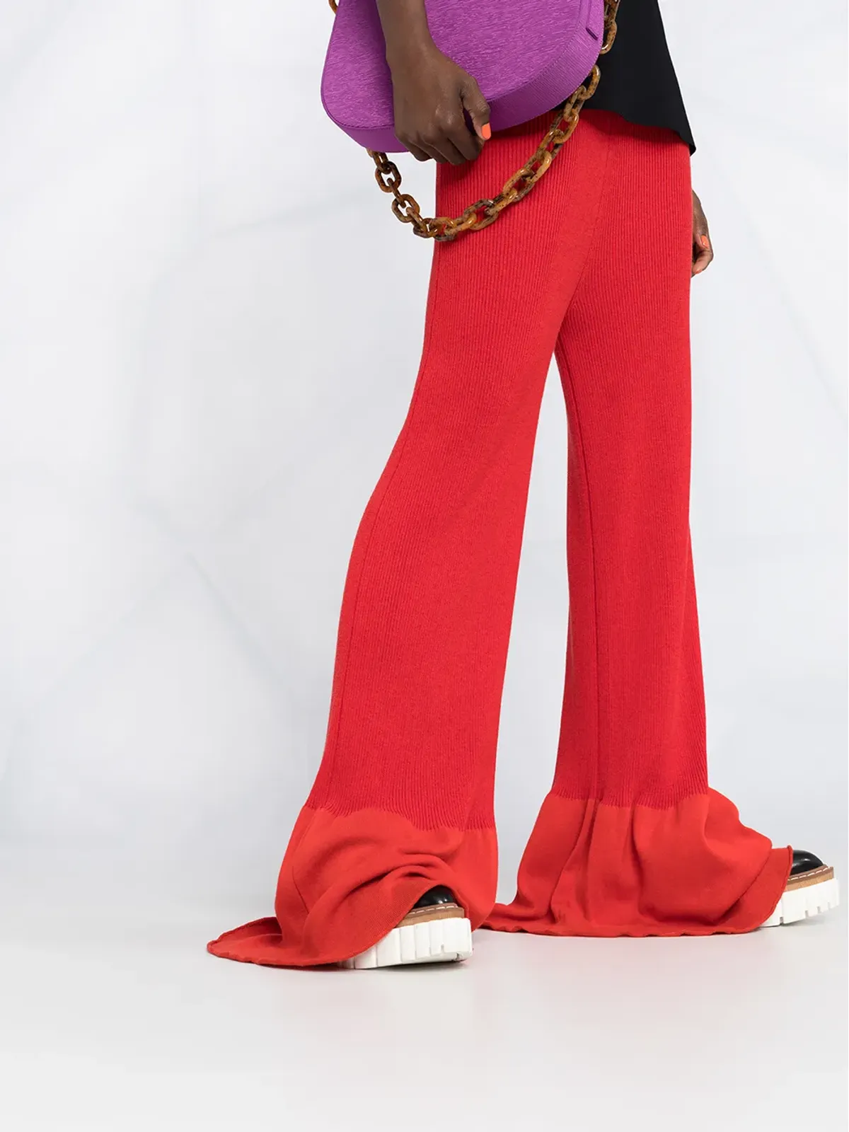 Stella McCartney リブニット ロング丈パンツ - 画像3