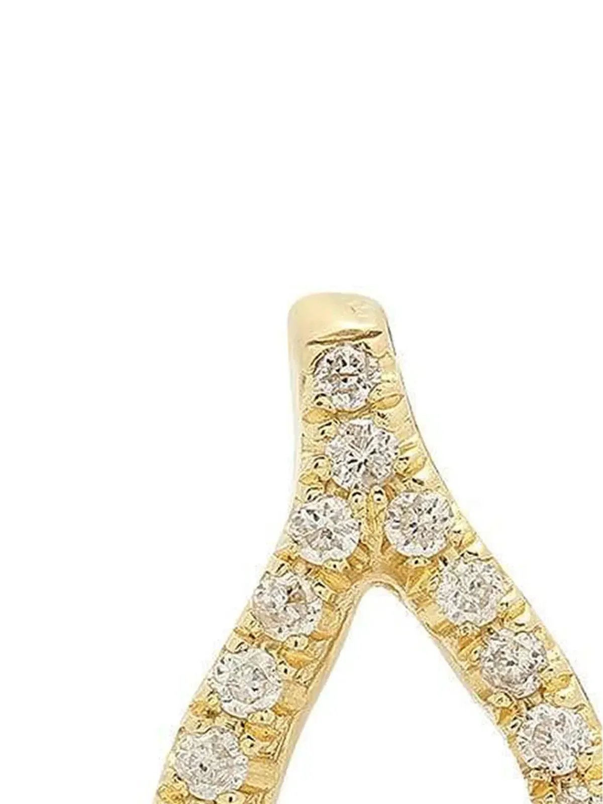 Jennifer Meyer 18K イエローゴールド ダイヤモンド ウィッシュボーン スタッド ピアス - 画像2
