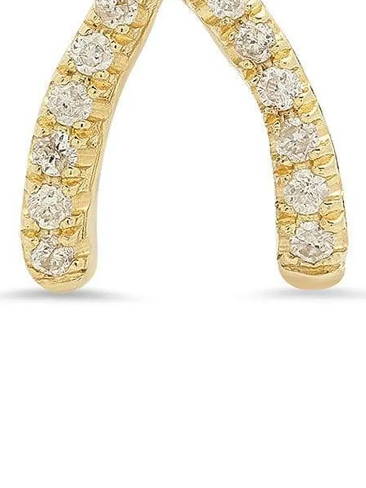 Jennifer Meyer 18K イエローゴールド ダイヤモンド ウィッシュボーン スタッド ピアス - 画像3