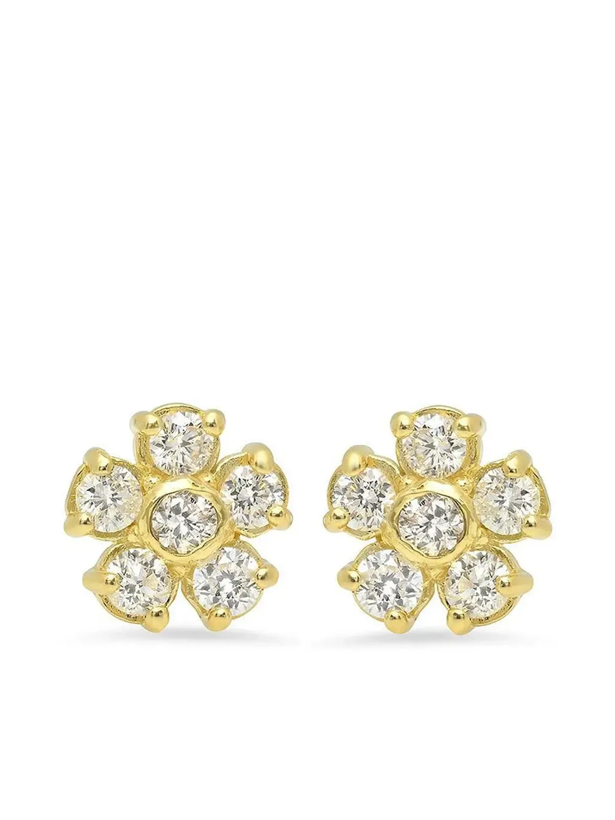Jennifer Meyer 花モチーフ ダイヤモンド スタッドピアス - 画像1