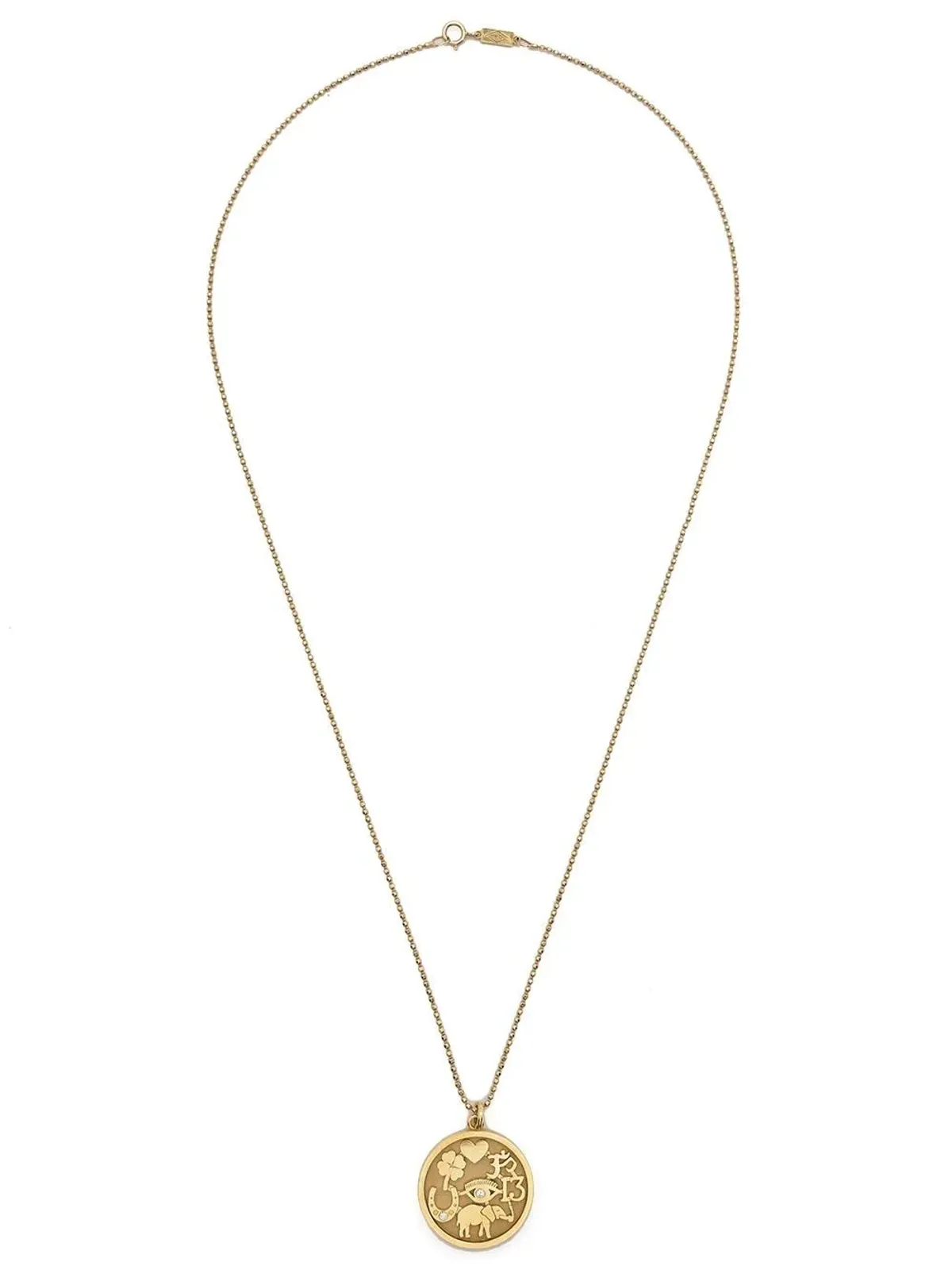 Jennifer Meyer 18K イエローゴールド ダイヤモンド グッドラック ネックレス - 画像3