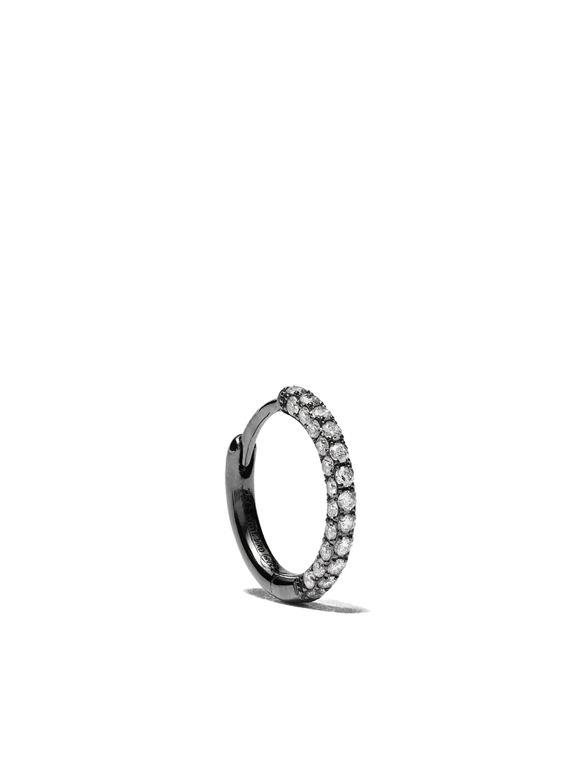 We by WHITEbIRD 18ktブラックゴールド Giulia ダイヤモンド シングルフープ ピアス - 画像1
