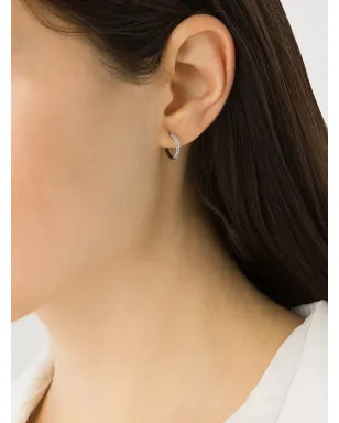 We by WHITEbIRD 18ktブラックゴールド Giulia ダイヤモンド シングルフープ ピアス - サムネイル2
