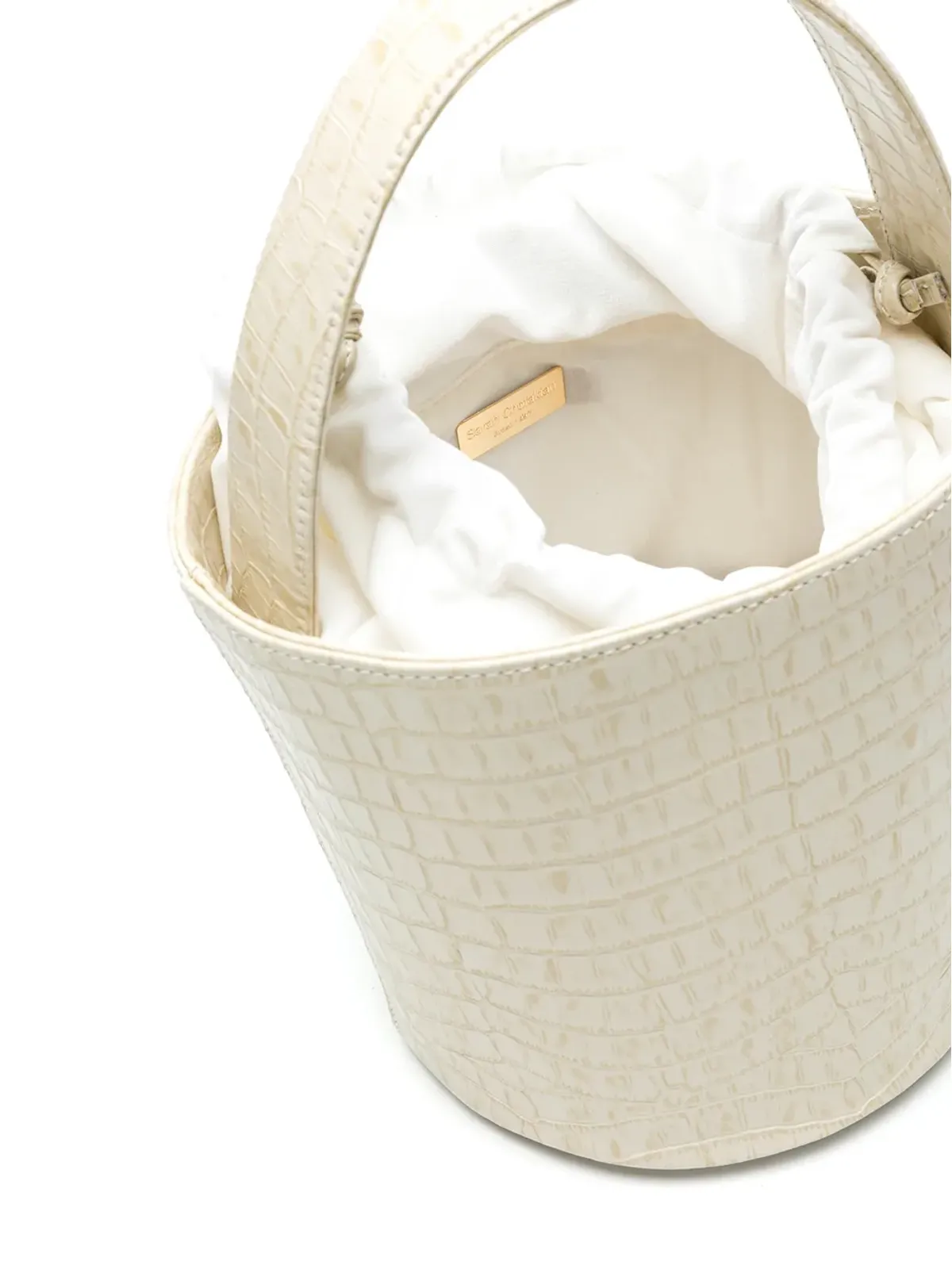 Sarah Chofakian クロコ型押しバケットバッグ - Neutrals - 画像5