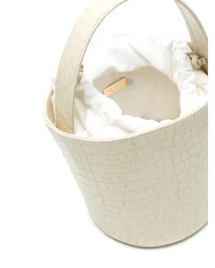 Sarah Chofakian クロコ型押しバケットバッグ - Neutrals - サムネイル5