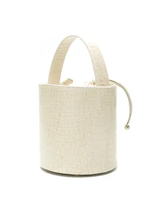 Sarah Chofakian クロコ型押しバケットバッグ - Neutrals - サムネイル3