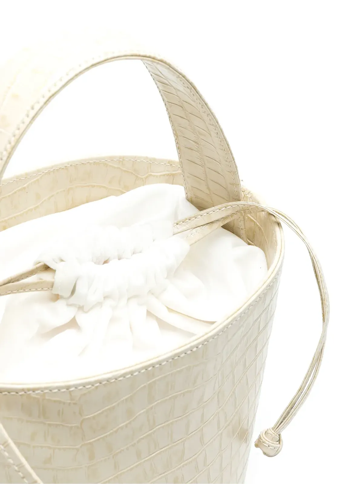 Sarah Chofakian クロコ型押しバケットバッグ - Neutrals - 画像4