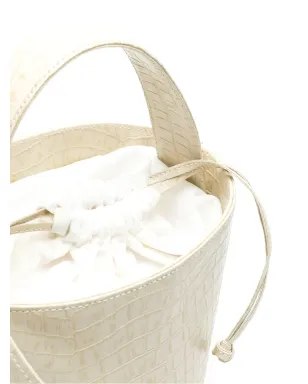 Sarah Chofakian クロコ型押しバケットバッグ - Neutrals - サムネイル4
