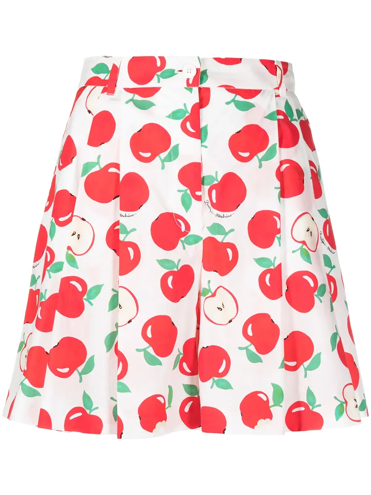 Boutique Moschino アップルプリントプリーツショーツ - 画像1