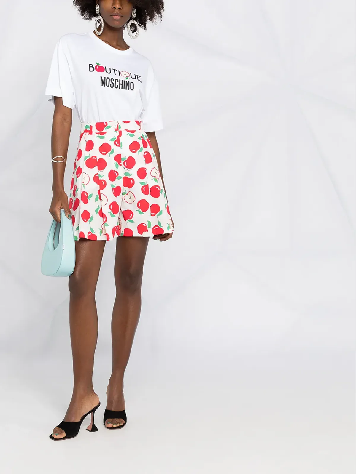 Boutique Moschino アップルプリントプリーツショーツ - 画像2