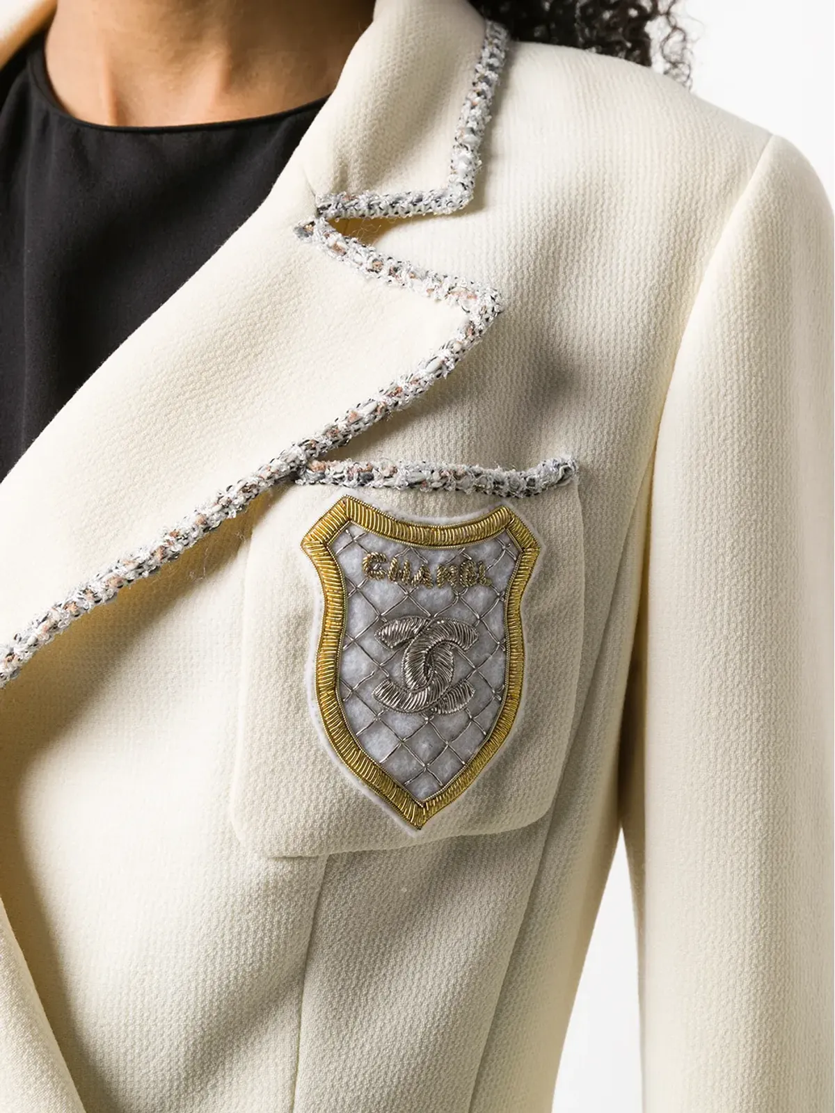 CHANEL Pre-Owned 2000s ツイードトリムジャケット - White - 画像5