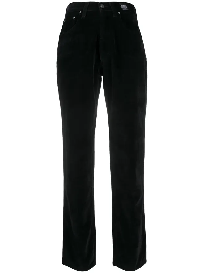 Versace Pre-Owned Versace Pre-Owned 1990年代ベルベットストレートパンツ - ブラックの商品画像