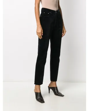 Versace Pre-Owned 1990年代ベルベットストレートパンツ - ブラック - サムネイル3