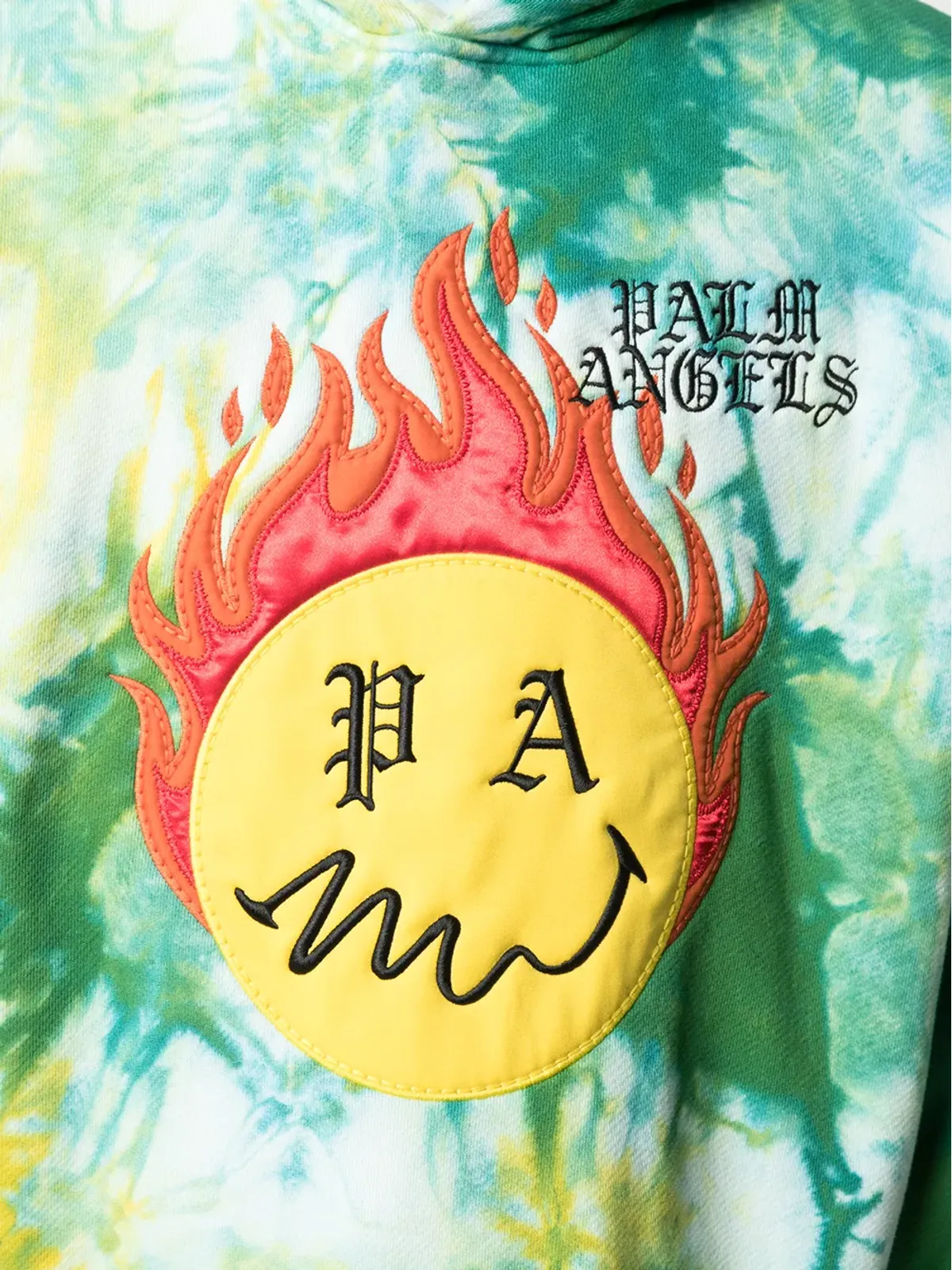 Palm Angels Burning Head タイダイフーディー - グリーン - 画像5