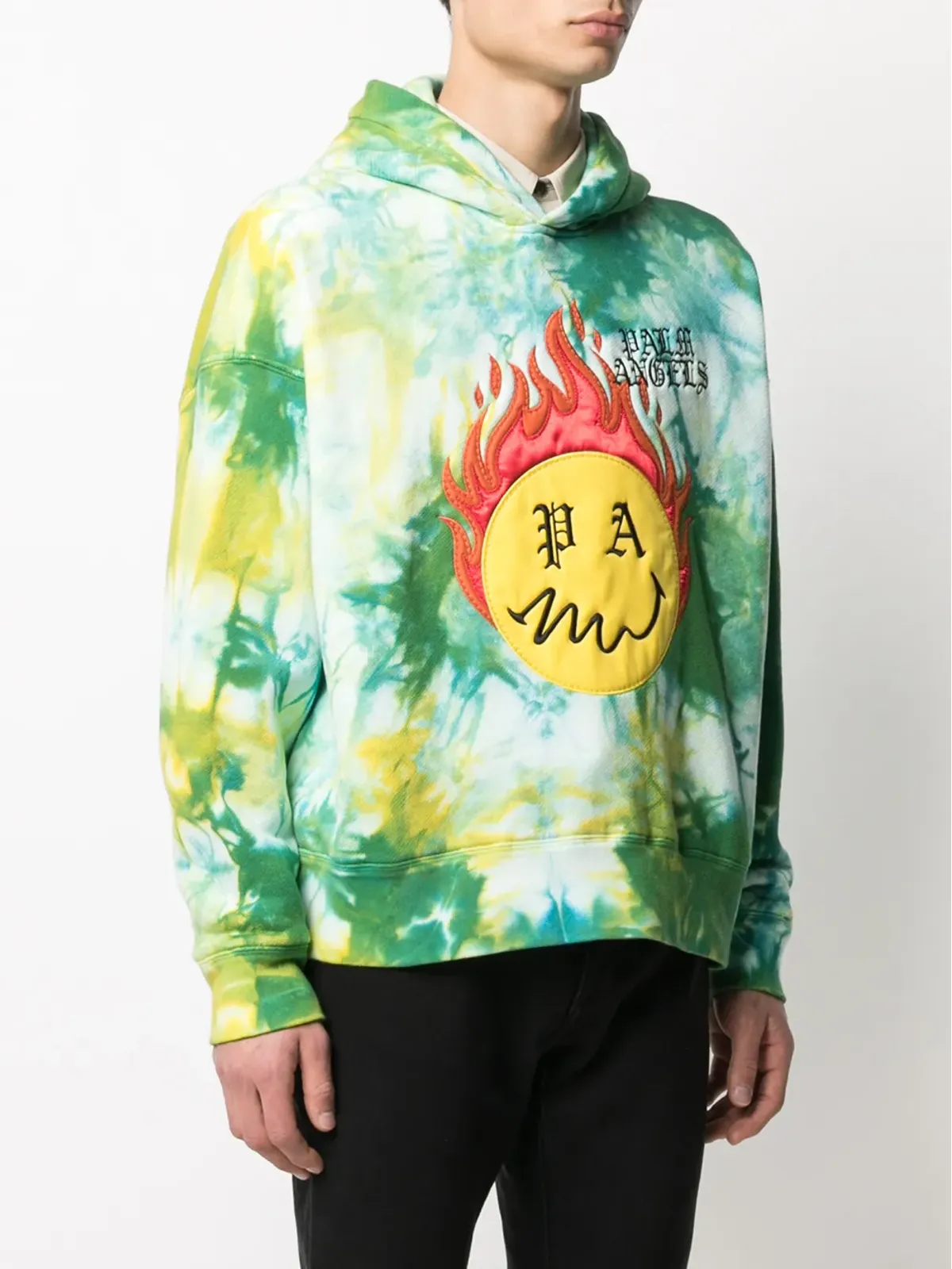 Palm Angels Burning Head タイダイフーディー - グリーン - 画像3