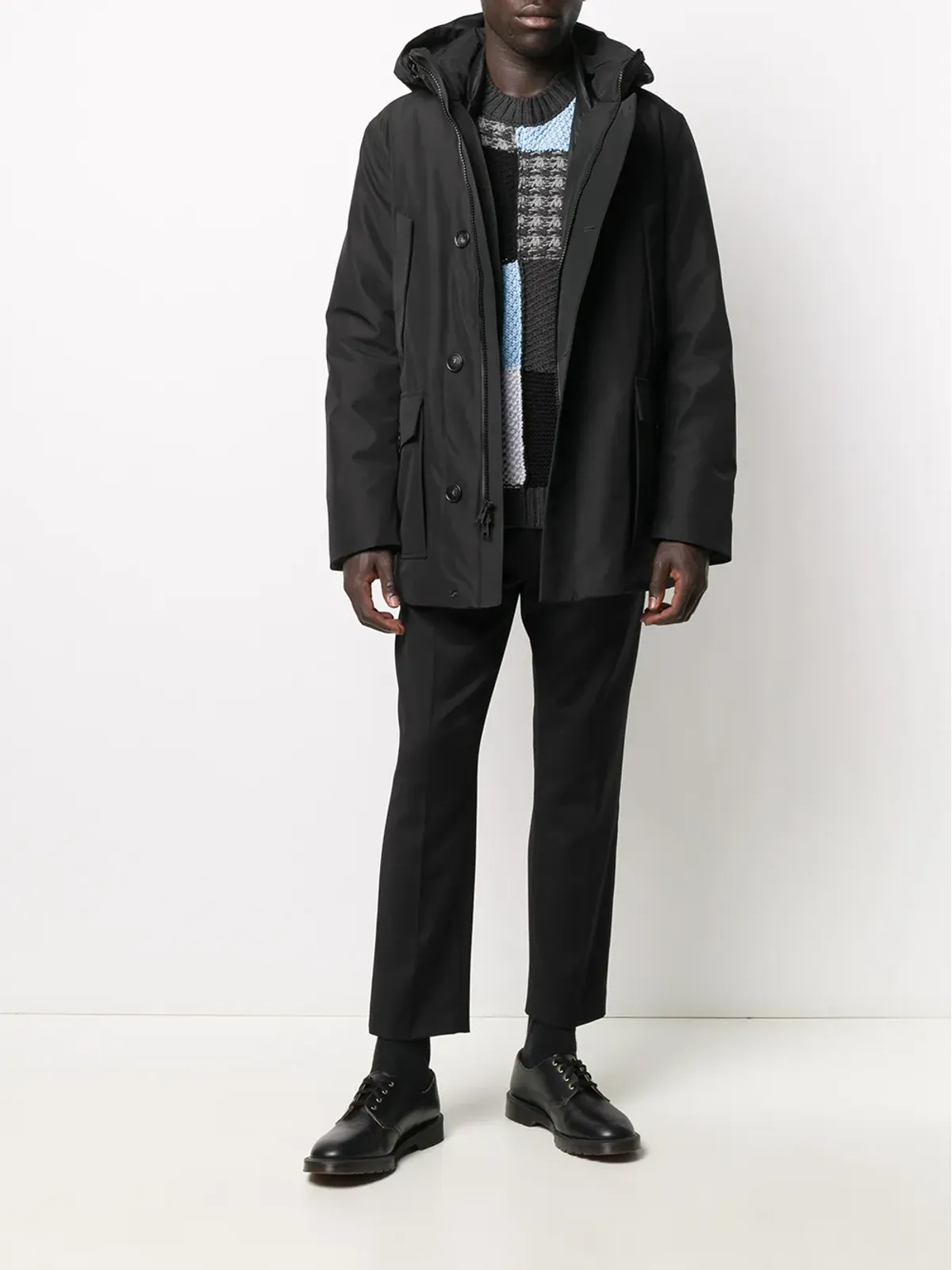 Woolrich ダブルレイヤードフード付きコート - 画像2