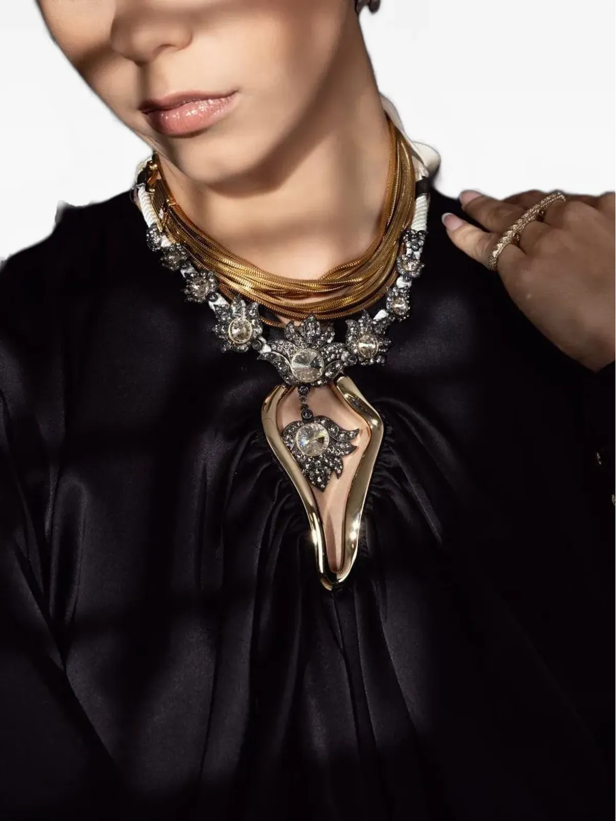 Lanvin イエローゴールド アールデコ ネックレス - 画像3