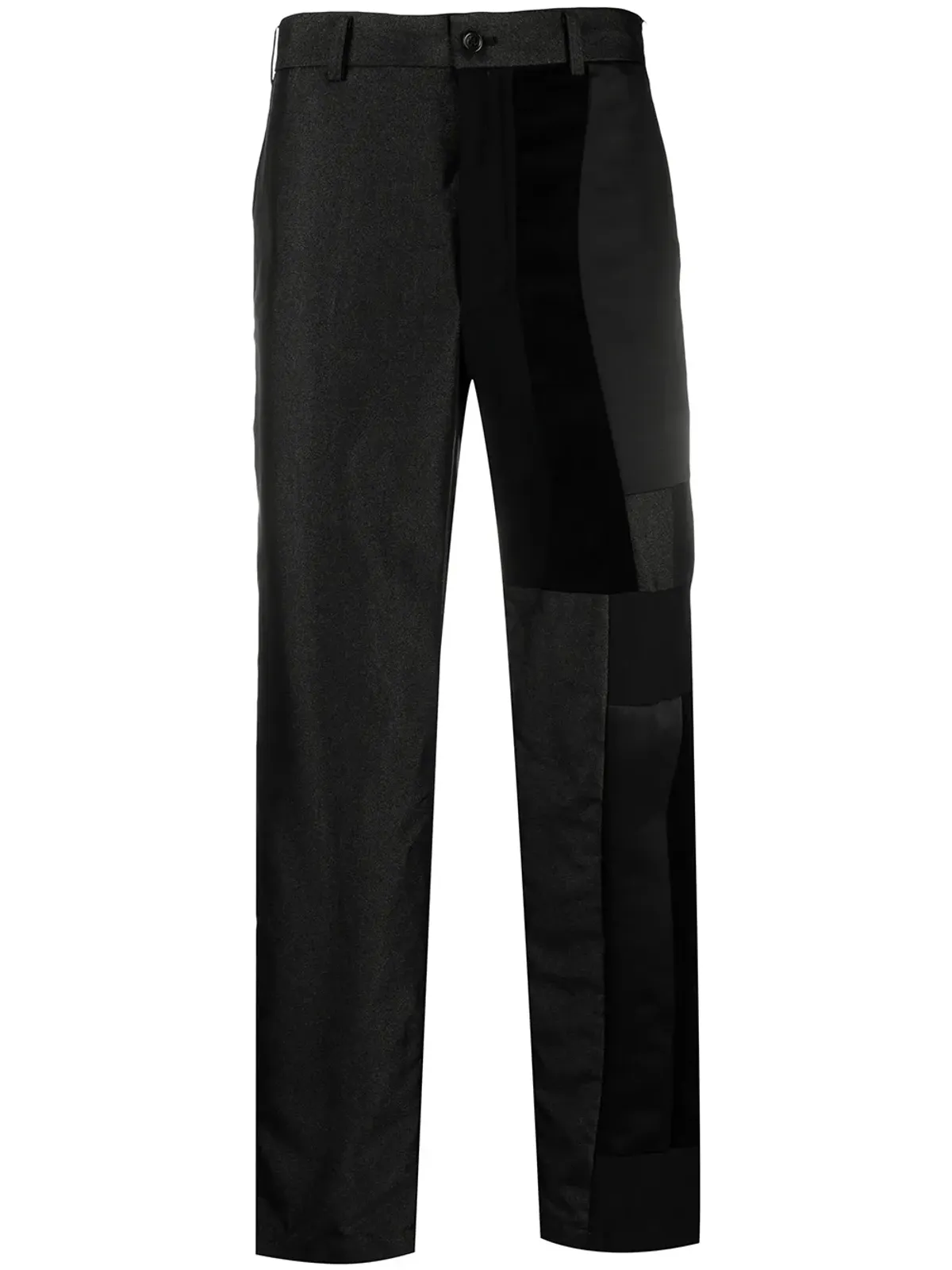 Black Comme Des Garçons パッチワークストレートレッグパンツ - 画像1