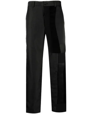 Black Comme Des Garçons パッチワークストレートレッグパンツ - サムネイル1