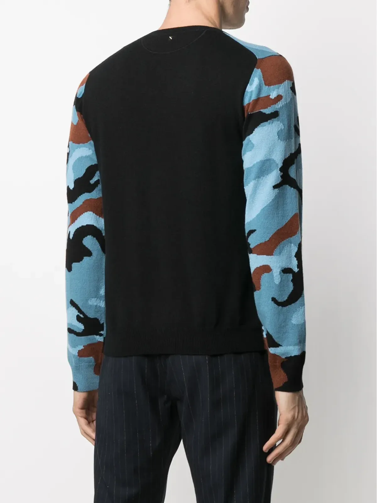 Valentino Garavani カモフラージュ柄インターシャ編みカシミアジャンパー - 画像4