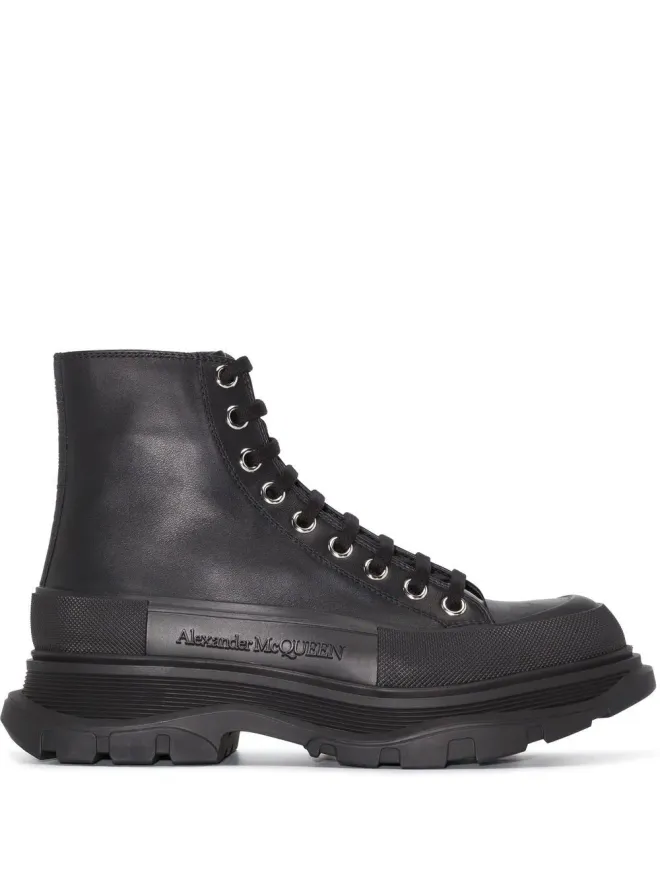 Alexander McQueen Alexander McQueen チャンキーソール アンクルブーツ - ブラックの商品画像