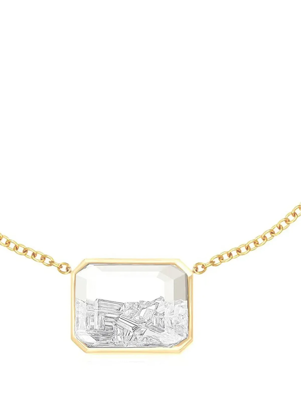 Moritz Glik 18K イエローゴールド エスメラルダ ダイヤモンド シェーカー ペンダント ネックレス - 画像2