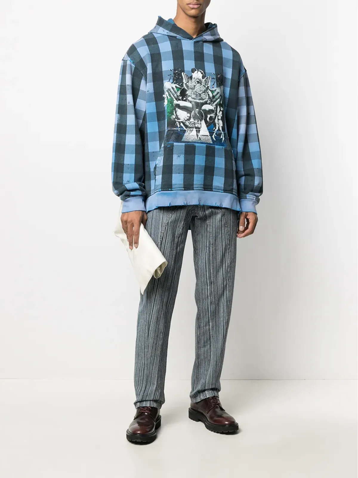 Alchemist Babylon Burning check hoodie - 画像2