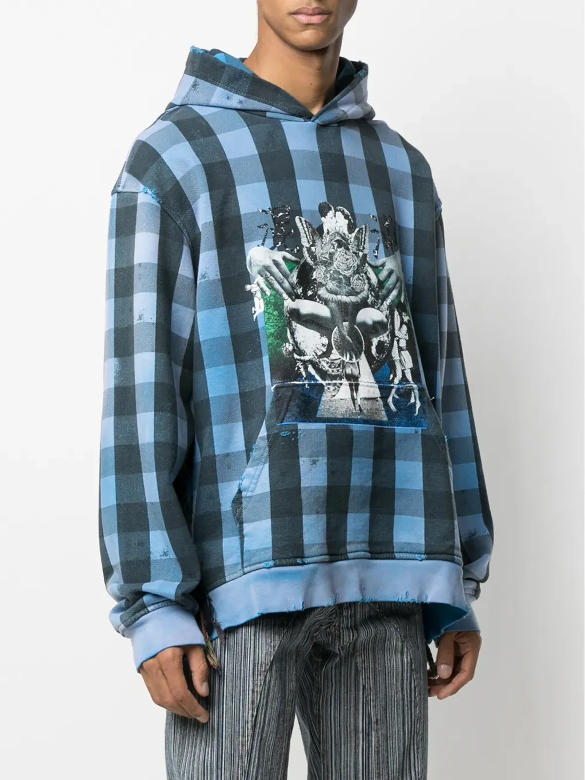 Alchemist Babylon Burning check hoodie - 画像3