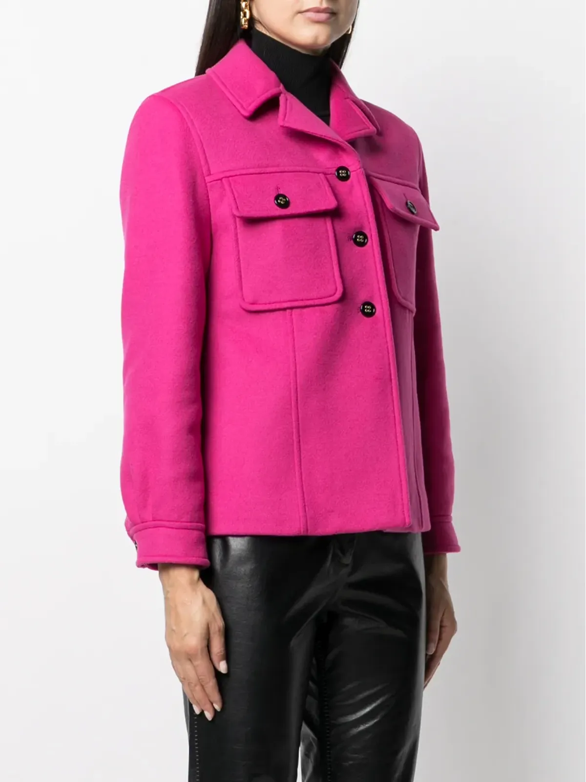 Saint Laurent チェストフラップポケット付きボタン留めジャケット - 画像3