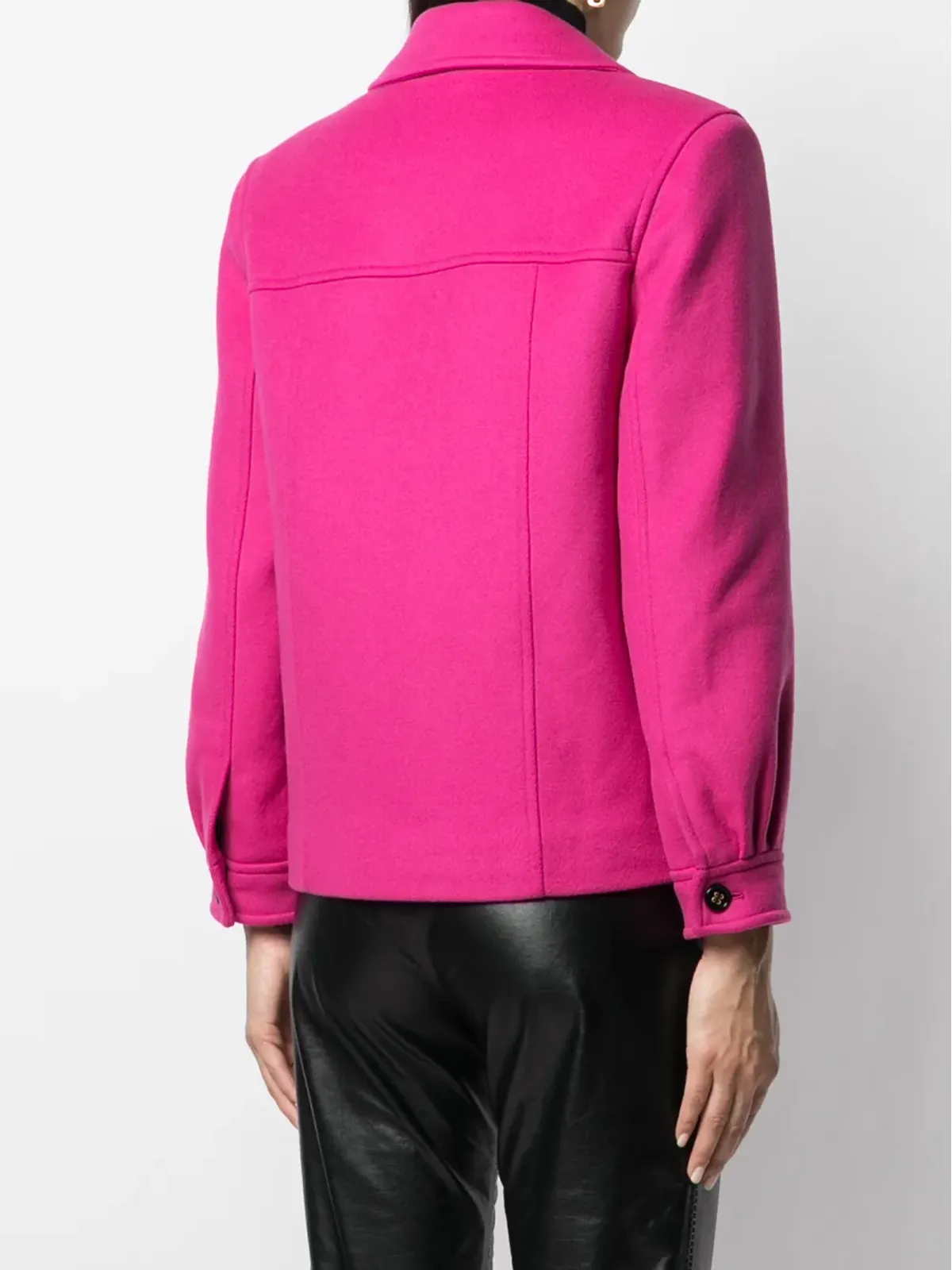 Saint Laurent チェストフラップポケット付きボタン留めジャケット - 画像4