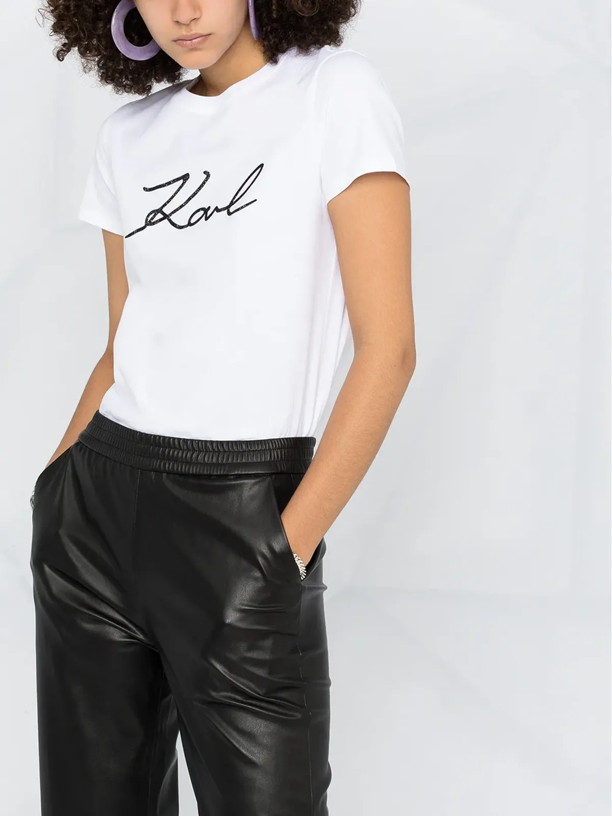 Karl Lagerfeld Karligraphy コットンTシャツ - 画像3