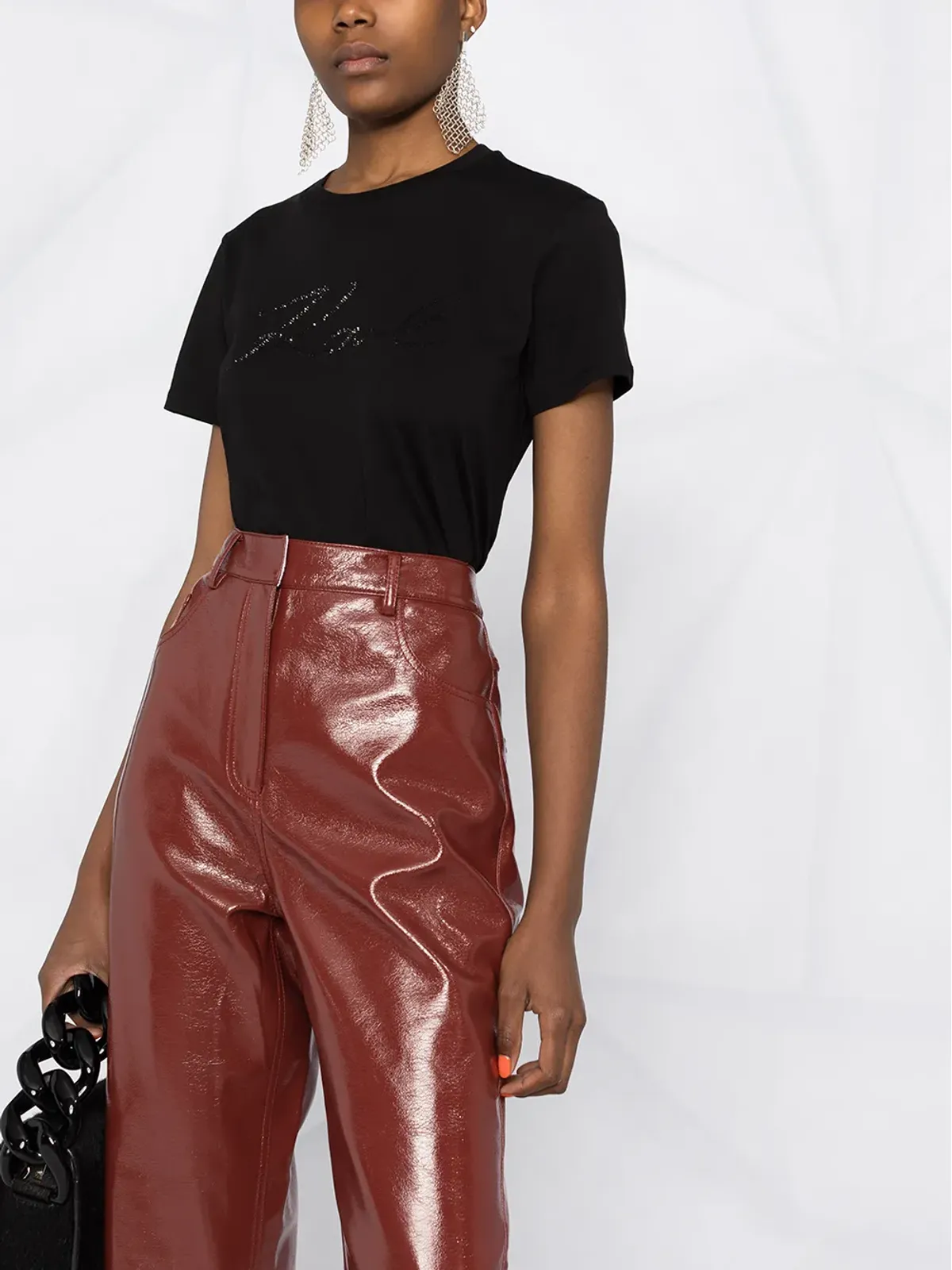 Karl Lagerfeld Karligraphy クリスタルコットンTシャツ - 画像5