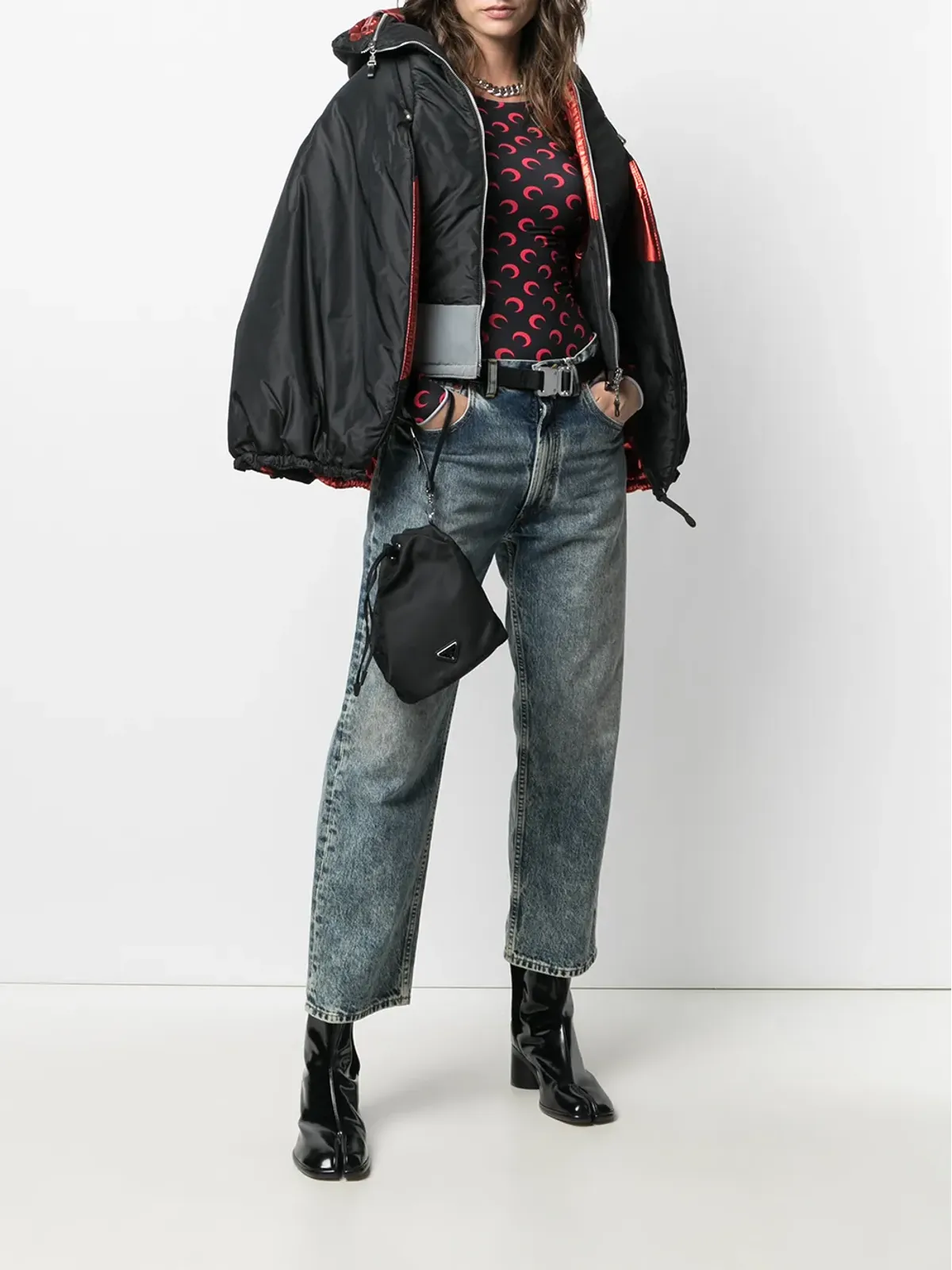 Gianfranco Ferré Pre-Owned 1990s パフスリーブのフード付きジャケット - 画像2