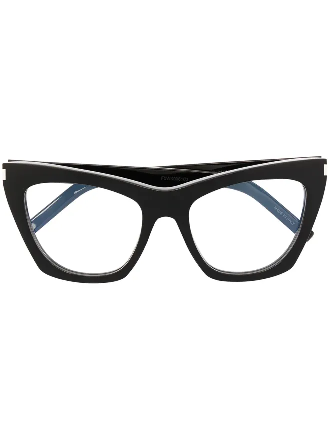 Saint Laurent Eyewear Saint Laurent Eyewear キャットアイフレーム眼鏡 - ブラックの商品画像