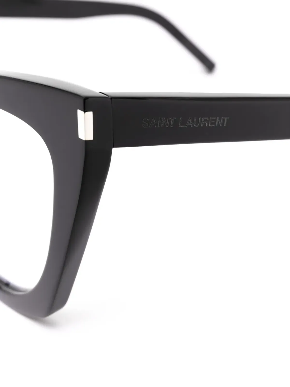 Saint Laurent Eyewear キャットアイフレーム眼鏡 - ブラック - 画像3