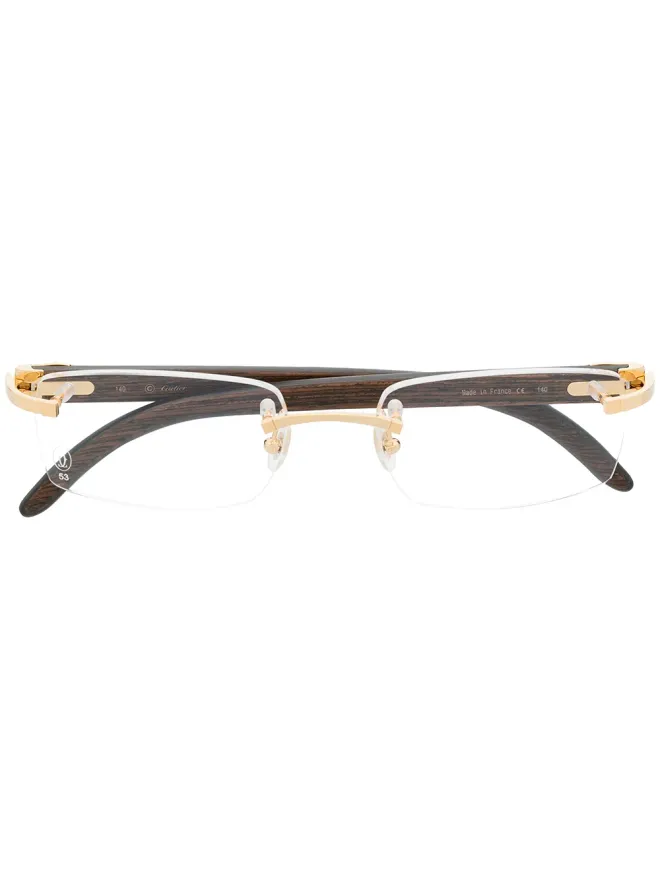Cartier Eyewear Cartier Eyewear アイビザ スクエアフレーム眼鏡 ブラウンの商品画像