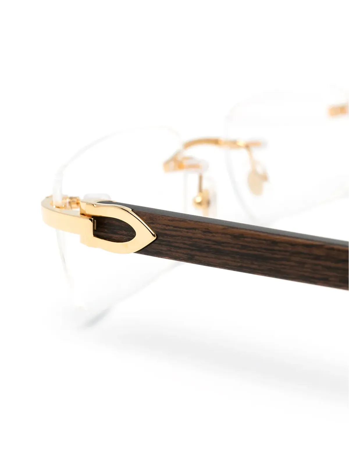 Cartier Eyewear アイビザ スクエアフレーム眼鏡 ブラウン - 画像3