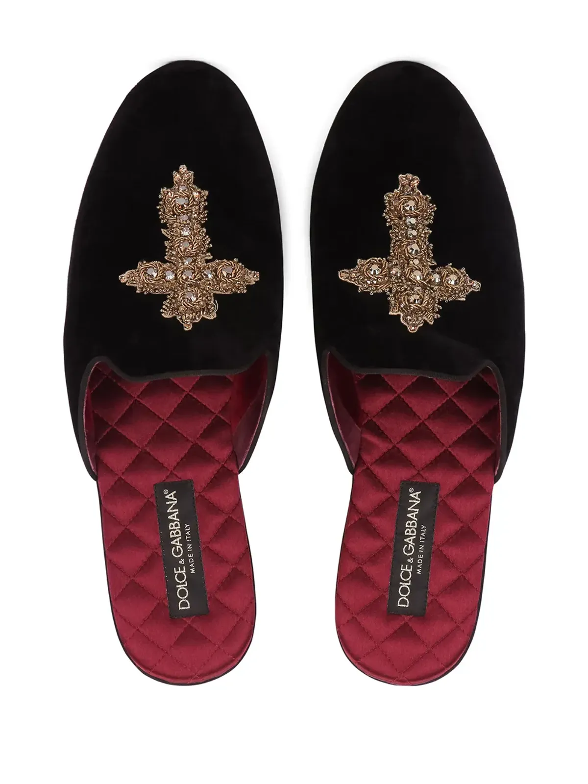 Dolce & Gabbana 刺繍ベルベット Sartoria Eccentrica スリッパ - ブラック - 画像4