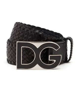 Dolce & Gabbana DG バックル インターウェーブン ベルト - サムネイル1