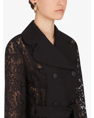 Dolce & Gabbana lace-detail double-breasted coat - サムネイル5