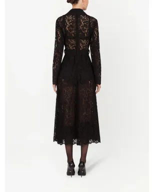 Dolce & Gabbana lace-detail double-breasted coat - サムネイル4
