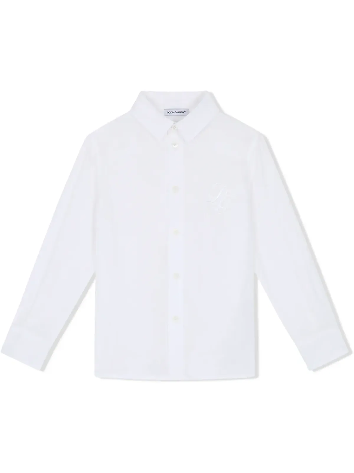 Dolce & Gabbana Kids ロゴ刺繍リネンTシャツ - 画像1