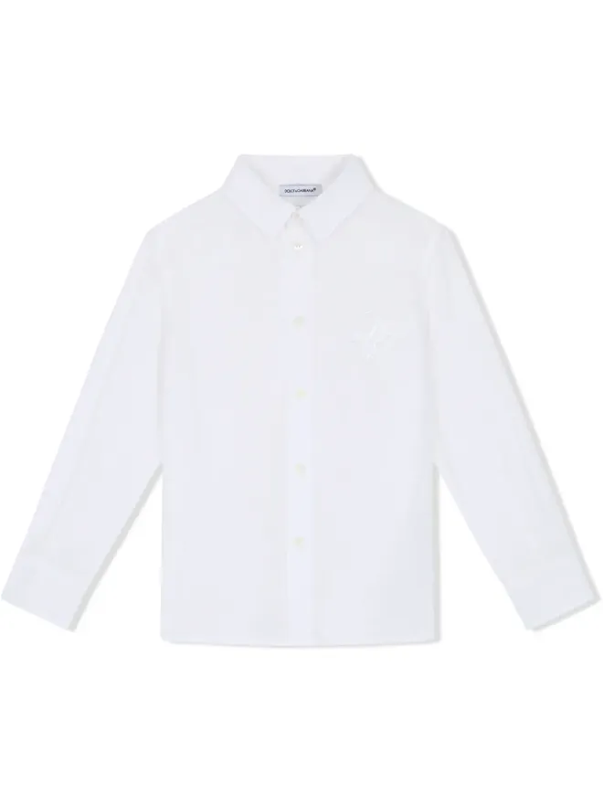 Dolce & Gabbana Kids Dolce & Gabbana Kids ロゴ刺繍リネンTシャツの商品画像